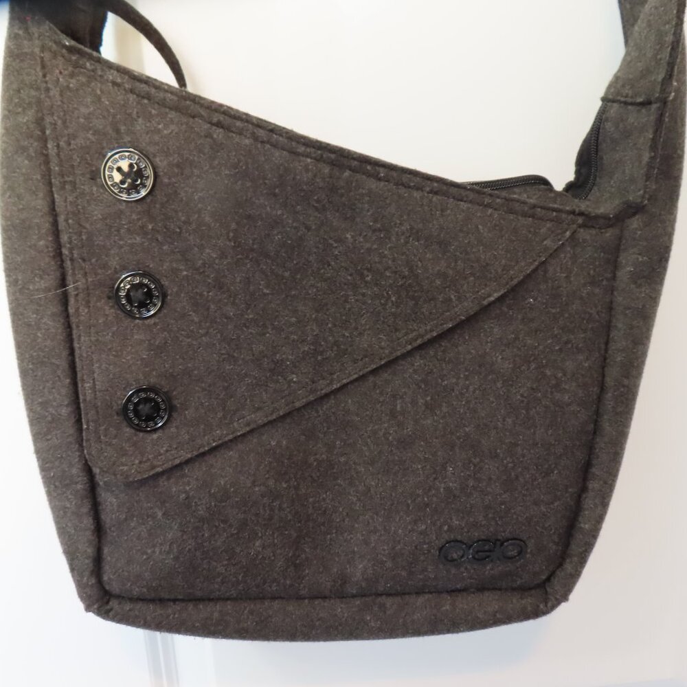 Ogio Gunmetal GrayBlack Wool Shoulder Bag